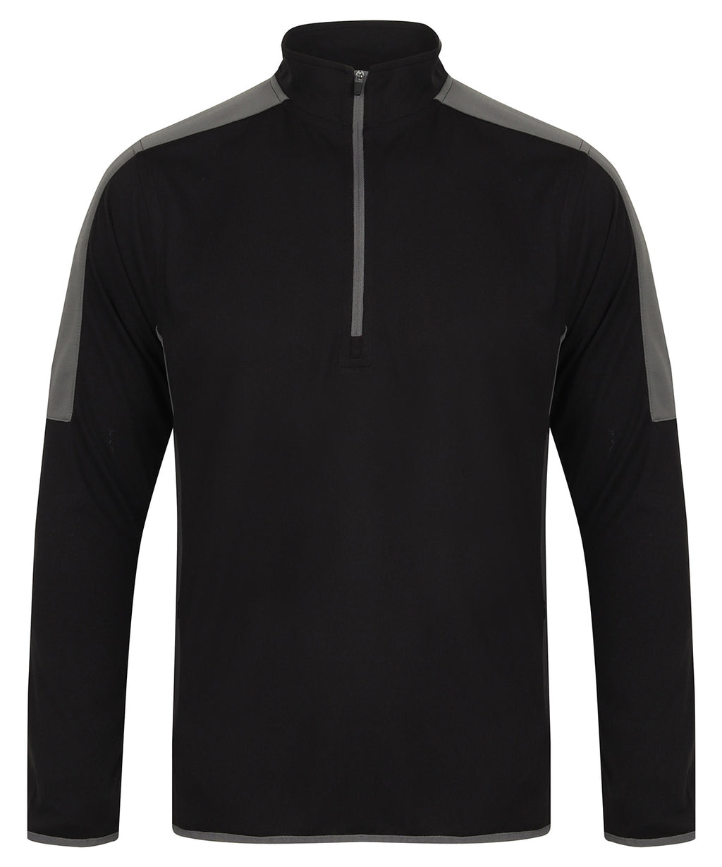 ¼ zip mid-layer with contrast panelling